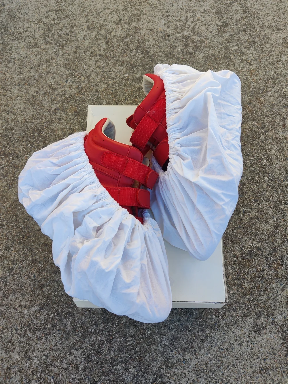 Maison Martin Margiela Red High-Top Velcro Sneakers MESSAGE MY NUMBER 5107534561